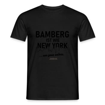 Bamberg T-Shirt Design mit witzigem Spruch - Männer T-Shirt - Schwarz - Vorne - AI Model Male 178 light (178cm)