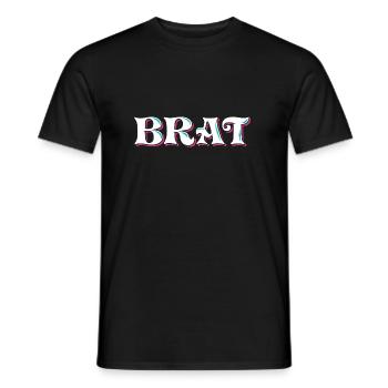 Brat, cheeky gore, 3D decorative writing, graffiti - Men's T-Shirt - black - Front - AI Model Male 178 light (178cm)