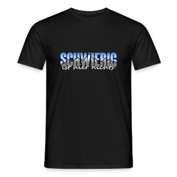 Schwierig ist hier nichts - Design blau / hell - Männer T-Shirt - Schwarz - Vorne - AI Model Male 178 light (178cm)