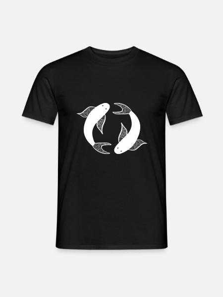 Fische Sternzeichen - Männer T-Shirt - Schwarz