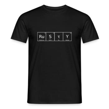 Rusty Name Vorname Chemie Periodensystem Elemente - Männer T-Shirt - Schwarz - Vorne - AI Model Male 178 light (178cm)