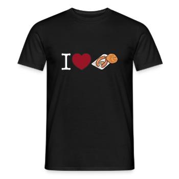 I love fastfood - I love Frankfurter - Männer T-Shirt - Schwarz - Vorne - AI Model Male 178 light (178cm)