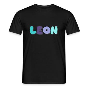 Name - Leon - Männer T-Shirt - Schwarz - Vorne - AI Model Male 178 light (178cm)