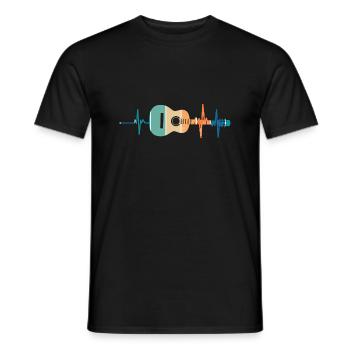 Heartbeat Guitar - Men's T-Shirt - black - Front - AI Model Male 178 light (178cm)