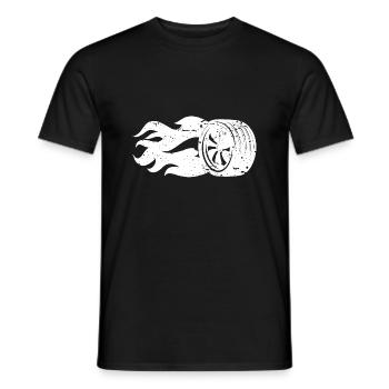 Burning Tire Flames Motorsport - T-shirt homme - noir - Devant - AI Model Male 178 light (178cm)