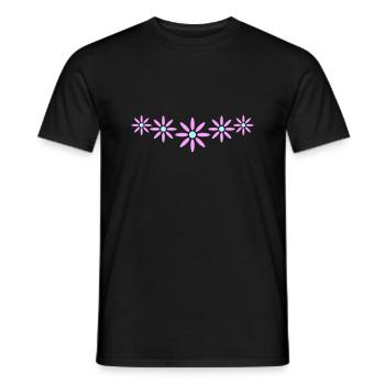 Beaucoup de fleurs colorées belle conception de motif décoratif - T-shirt homme - noir - Devant - AI Model Male 178 light (178cm)
