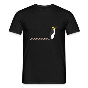 Netter Pinguin watschelnder Schnee-Tierwelt - Männer T-Shirt - Schwarz - Vorne - AI Model Male 178 light (178cm)
