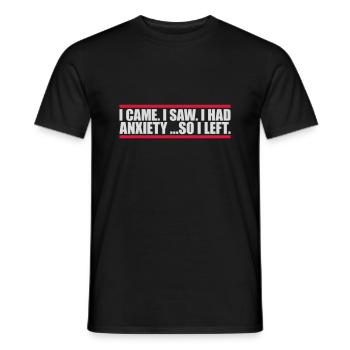 J’avais de l’anxiété en disant - T-shirt homme - noir - Devant - AI Model Male 178 light (178cm)