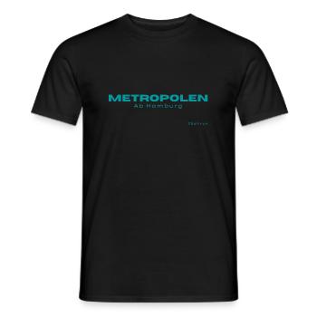 Metropolen ab Hamburg - feiere Deine Reise! - Männer T-Shirt - Schwarz - Vorne - AI Model Male 178 light (178cm)