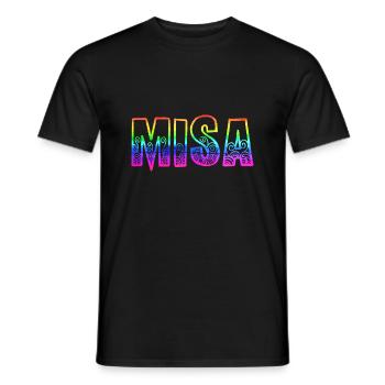 Misa RS Arc-en-ciel - T-shirt homme - noir - Devant - AI Model Male 178 light (178cm)