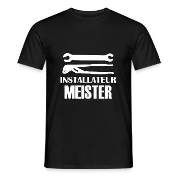 Installateur Meister - Männer T-Shirt - Schwarz - Vorne - AI Model Male 178 light (178cm)
