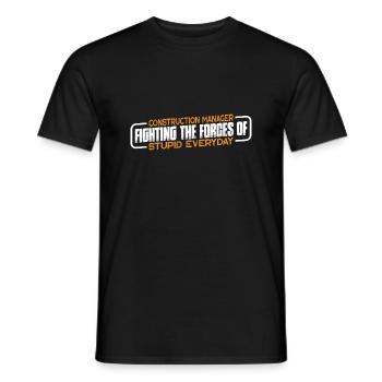 Directeur de la construction, Fighting Forces Of Stupid 4 - T-shirt homme - noir - Devant - AI Model Male 178 light (178cm)