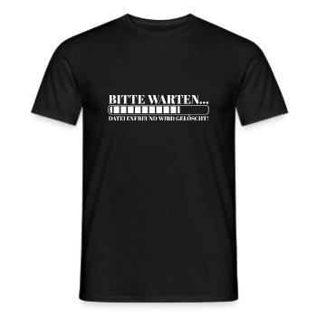 Bitte warten Datei Exfreund wird gelöscht - Männer T-Shirt - Schwarz - Vorne - AI Model Male 178 light (178cm)