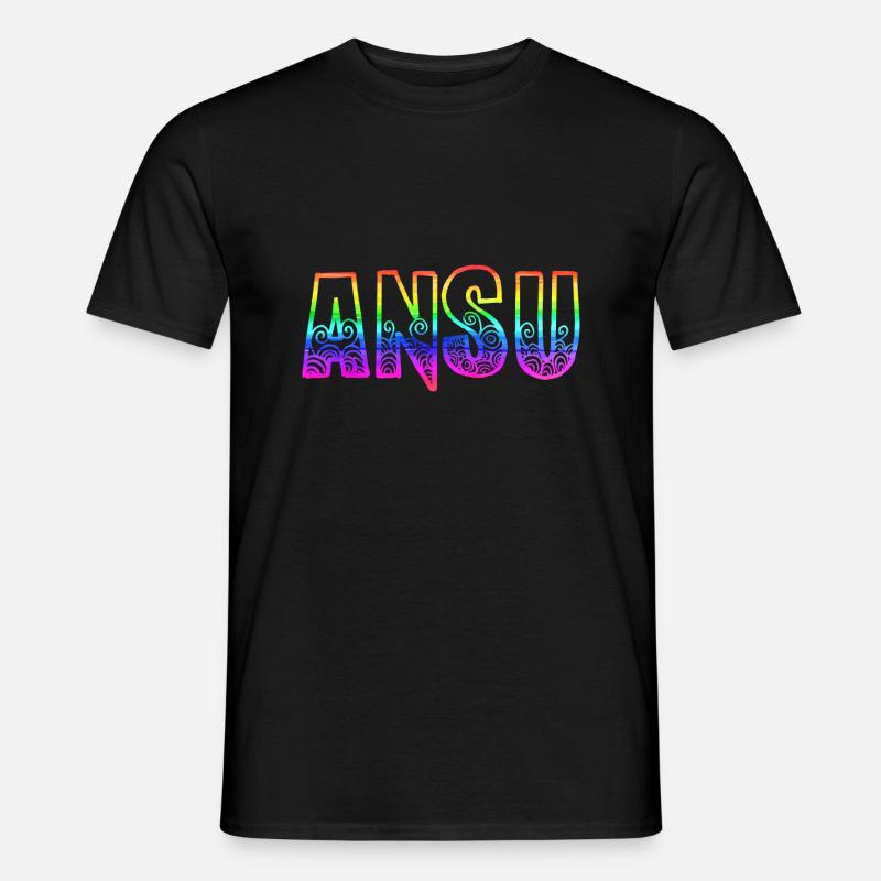 ansu rs regenbogen - Männer T-Shirt - Schwarz