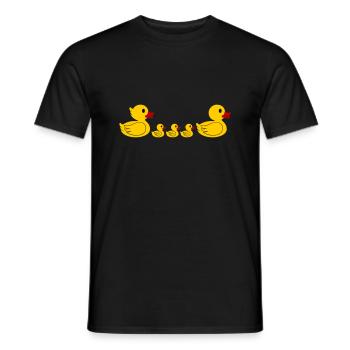 Duck Family 2 - Men's T-Shirt - black - Front - AI Model Male 178 light (178cm)
