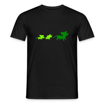 Mouse Family Mom Dad 2 Kids Mom Silhouette - Men's T-Shirt - black - Front - AI Model Male 178 light (178cm)