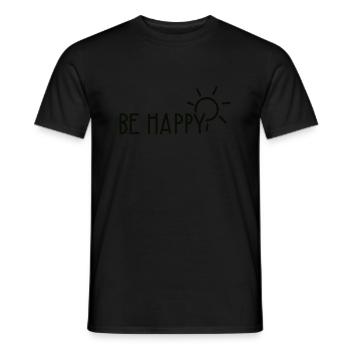 be happy - Men's T-Shirt - black - Front - AI Model Male 178 light (178cm)