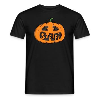 Steffi Halloween Kürbis - Männer T-Shirt - Schwarz - Vorne - AI Model Male 178 light (178cm)