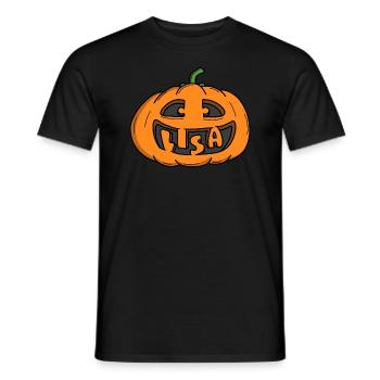 Citrouille d’Halloween Lisa - T-shirt homme - noir - Devant - AI Model Male 178 light (178cm)