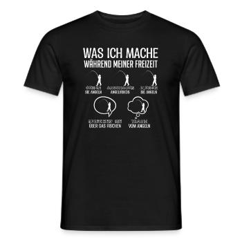 Fischen Angeln Fisch Symbol - Männer T-Shirt - Schwarz - Vorne - AI Model Male 178 light (178cm)