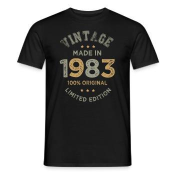 Made in 1983 Vintage Geburtstagsgeschenk 40 Jahre - Männer T-Shirt - Schwarz - Vorne - AI Model Male 178 light (178cm)