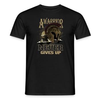 Salle de sport, tenue Fitness Warriors pour l’entraînement - T-shirt homme - noir - Devant - AI Model Male 178 light (178cm)