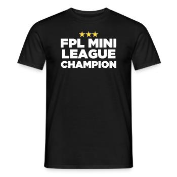 FPL League Champion (3 Stars) - Men's T-Shirt - black - Front - AI Model Male 178 light (178cm)