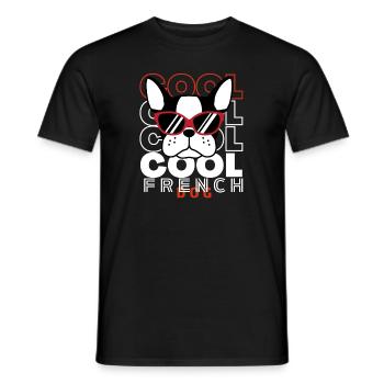 Cool French dog - Men's T-Shirt - black - Front - AI Model Male 178 light (178cm)