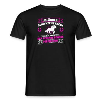 Islandpferd Isländer nicht klein Reitspruch Pony - Männer T-Shirt - Schwarz - Vorne - AI Model Male 178 light (178cm)