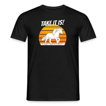 Icelandic Horse Icelandic Take It Is Motif Pony T-shirt - Men's T-Shirt - black - Front - AI Model Male 178 light (178cm)