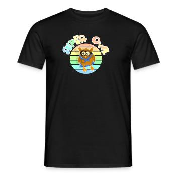 Super Eule Superheld Cartoon Vogel - Männer T-Shirt - Schwarz - Vorne - AI Model Male 178 light (178cm)