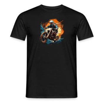 Design cool de pilote de motocross dans le style polygonal - T-shirt homme - noir - Devant - AI Model Male 178 light (178cm)