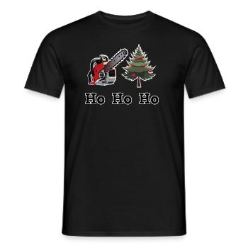 Weihnachtsbaum Kettensägentraum - Männer T-Shirt - Schwarz - Vorne - AI Model Male 178 light (178cm)