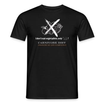 I don't eat vegetables, only beef! - Men's T-Shirt - black - Front - AI Model Male 178 light (178cm)
