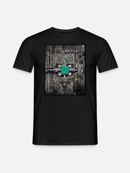 Couleur de style Giger de carte de circuit imprimé - T-shirt homme - noir
