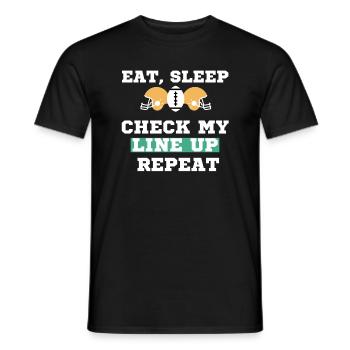 Manger Dormir Vérifier ma composition Répéter Fantasy Football - T-shirt homme - noir - Devant - AI Model Male 178 light (178cm)