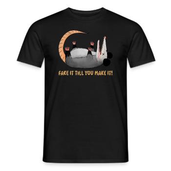 Faites semblant jusqu’à ce que vous y arriviez - Opossum - T-shirt homme - noir - Devant - AI Model Male 178 light (178cm)