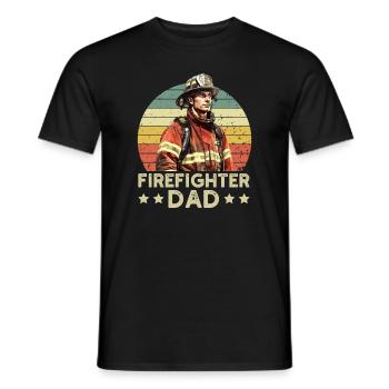 Papa pompier - T-shirt homme - noir - Devant - AI Model Male 178 light (178cm)