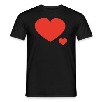 Cœur - Grand et Petit Cœur - T-shirt homme - noir - Devant - AI Model Male 178 light (178cm)