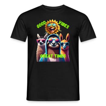 great Times - Männer T-Shirt - Schwarz - Vorne - AI Model Male 178 light (178cm)