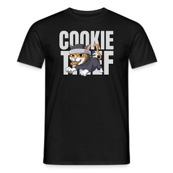 Cookie theft - ninja cat funny design - Men's T-Shirt - black - Front - AI Model Male 178 light (178cm)