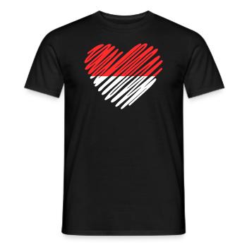 Indonesia Heart with Flag - Men's T-Shirt - black - Front - AI Model Male 178 light (178cm)
