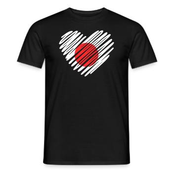 Japan Flag Heart Design - Show Your Japanese Spiri - Men's T-Shirt - black - Front - AI Model Male 178 light (178cm)