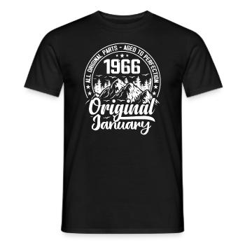 January 1966 Original 58 Years Anniversary Gift - Men's T-Shirt - black - Front - AI Model Male 178 light (178cm)