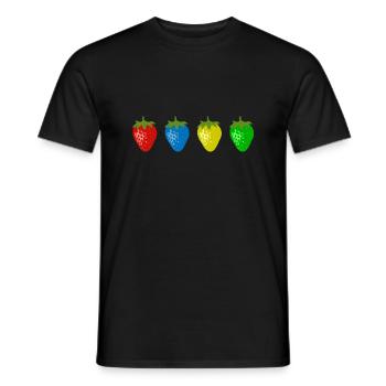 Bunte Erdbeeren - Männer T-Shirt - Schwarz - Vorne - AI Model Male 178 light (178cm)