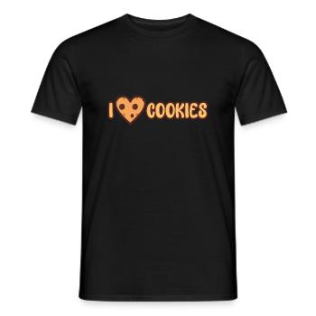 I love Cookies - Christmas Chocolate Cookie - Men's T-Shirt - black - Front - AI Model Male 178 light (178cm)