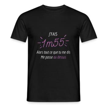 Je fais 1m55 ce que tu me dis me passe au dessus - T-shirt homme - noir - Devant - AI Model Male 178 light (178cm)