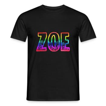 zoe rs regenbogen - Männer T-Shirt - Schwarz - Vorne - AI Model Male 178 light (178cm)