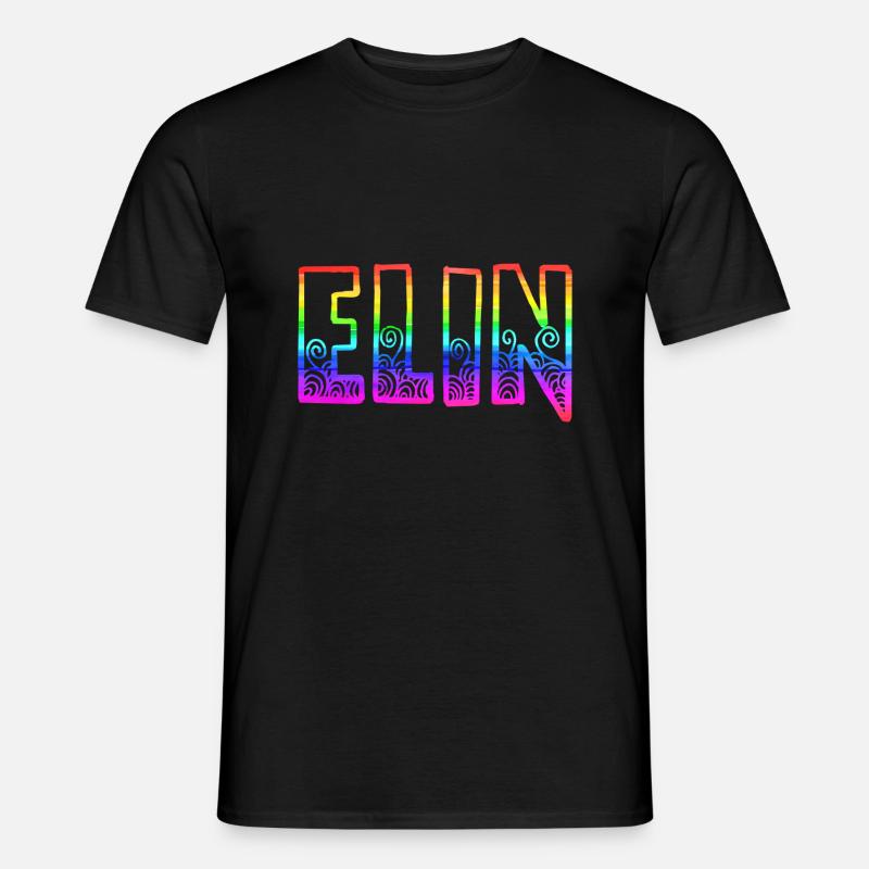 elin rs regenbogen - Männer T-Shirt - Schwarz