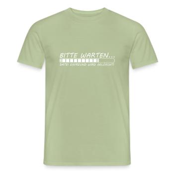 Bitte warten Datei Exfreund wird gelöscht - Männer T-Shirt - Sage - Vorne - AI Model Male 178 light (178cm)